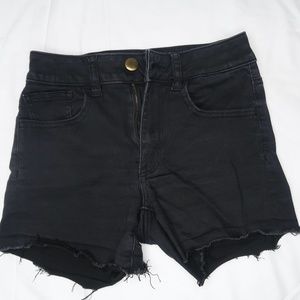 AE BLACK HIGH RISE DENIM SHORTS